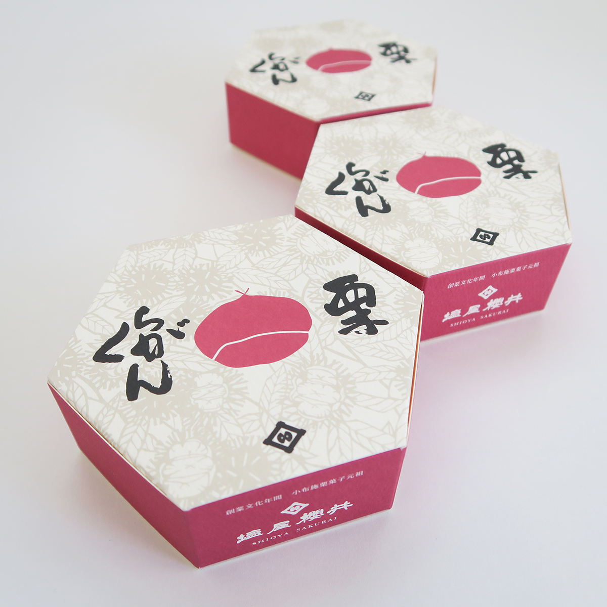 栗らくがん（小型・24個入り六角箱）